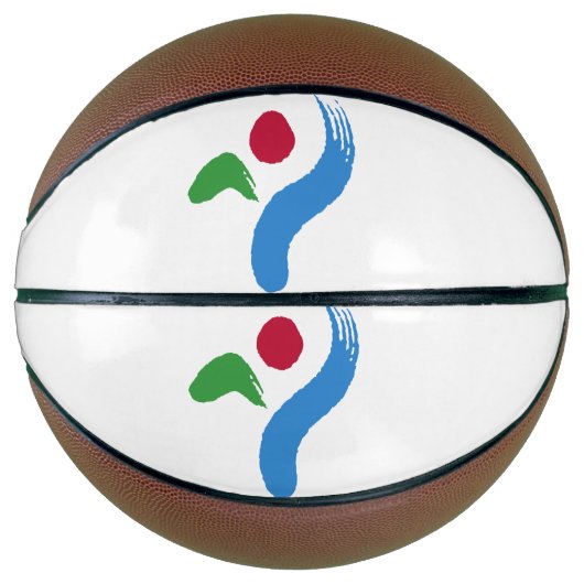 Basketbal in ware grootte met vlag van Seoul (Voorkant)