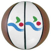 Basketbal in ware grootte met vlag van Seoul (Verticaal)