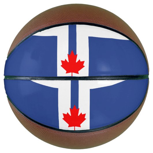 Basketbal in ware grootte met vlag van Toronto, Ca (Voorkant)
