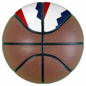 Basketbal in ware grootte met vlag van Utah, VS (Rechts)