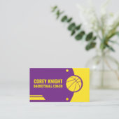 Basketbal Instructeur - basketbal coach Visitekaartje (Staand voorkant)