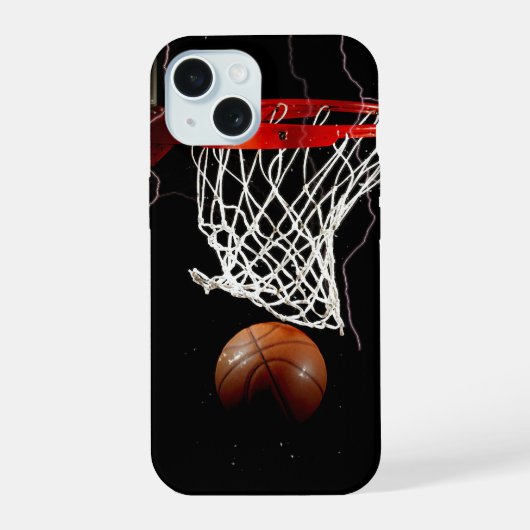 Basketbal iPhone 15 Hoesje (Achterkant)