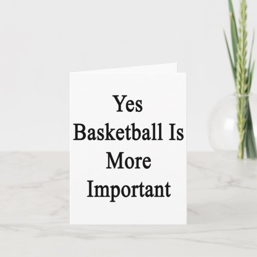 Basketbal is belangrijker kaart (Voorkant)