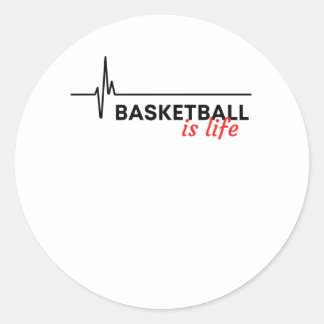 Basketbal is het leven. ronde sticker