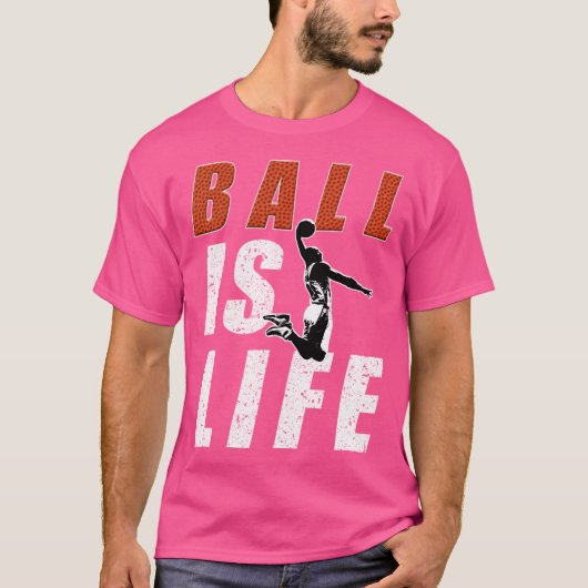 Basketbal is het ontwerp van de Life Ball T-shirt (Voorkant)