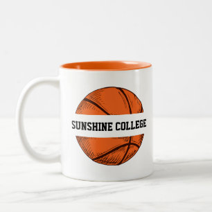 Basketbal is je favoriete teamnaam tweekleurige koffiemok