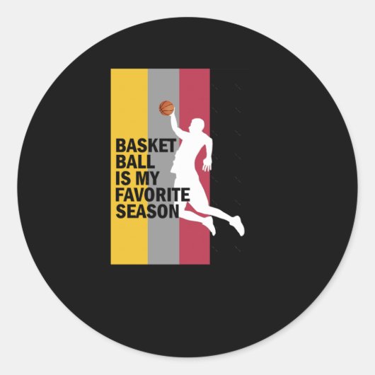 Basketbal is mijn favoriete seizoen 10 ronde sticker (Voorkant)
