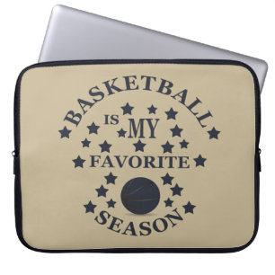 Basketbal is mijn favoriete seizoen met blauwe bal laptop sleeve