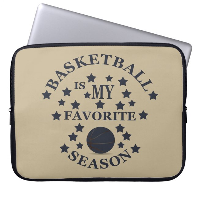 Basketbal is mijn favoriete seizoen met blauwe bal laptop sleeve (Voorkant)