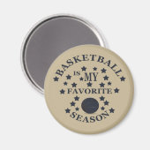 Basketbal is mijn favoriete seizoen met blauwe bal magneet (Voorkant / Achterkant)