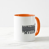 Basketbal is mijn favoriete seizoen met blauwe bal mok (Voorkant rechts)