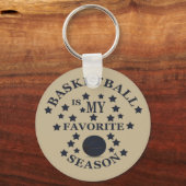 Basketbal is mijn favoriete seizoen met blauwe bal sleutelhanger (Voorkant)