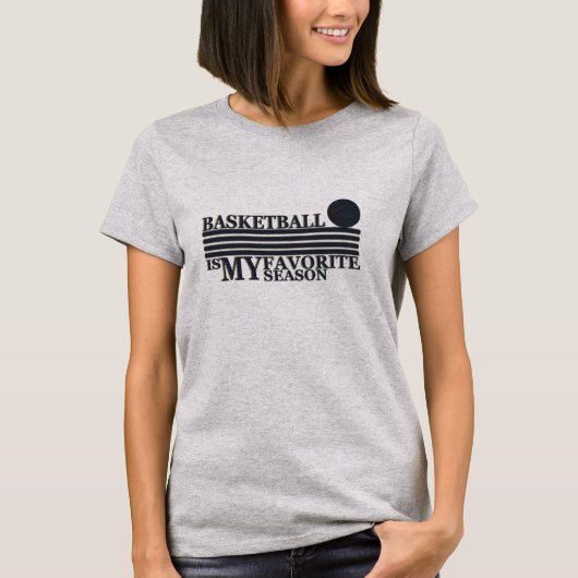 Basketbal is mijn favoriete seizoen met blauwe bal t-shirt (Voorkant)