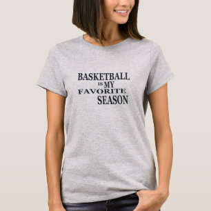 Basketbal is mijn favoriete seizoen met blauwe bal t-shirt