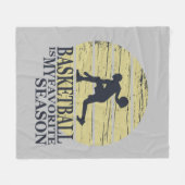 Basketbal is mijn favoriete seizoen  retro fleece deken (Voorkant (Horizontaal))