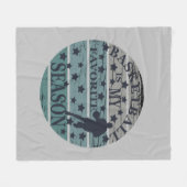 Basketbal is mijn favoriete seizoen retro fleece deken (Voorkant (Horizontaal))