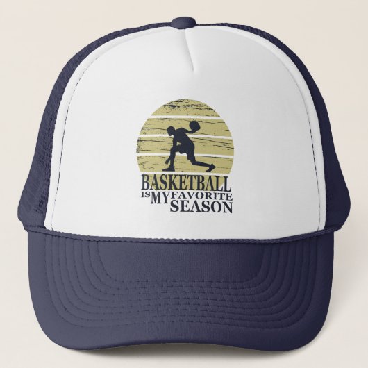 Basketbal is mijn favoriete seizoen retro trucker pet (Voorkant)