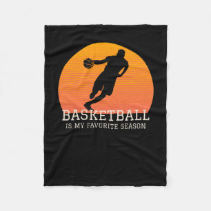 Basketbal is mijn favoriete seizoen retro zonsonde fleece deken