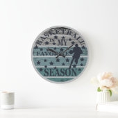 Basketbal is mijn favoriete seizoen retro zonsonde grote klok (Huis)