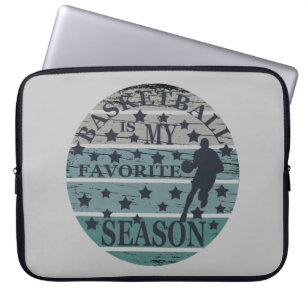 Basketbal is mijn favoriete seizoen retro zonsonde laptop sleeve