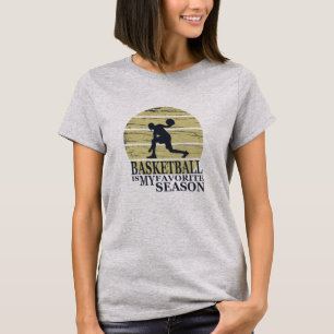 Basketbal is mijn favoriete seizoen retro zonsonde t-shirt