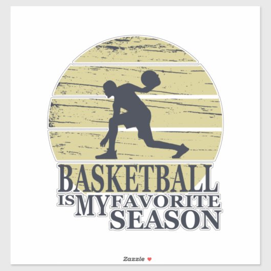Basketbal is mijn favoriete seizoen  stijl sticker (Vel)