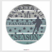 Basketbal is mijn favoriete seizoen stijl sticker (Vel)