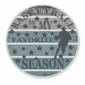 Basketbal is mijn favoriete seizoen  stijl sticker (Voorkant)