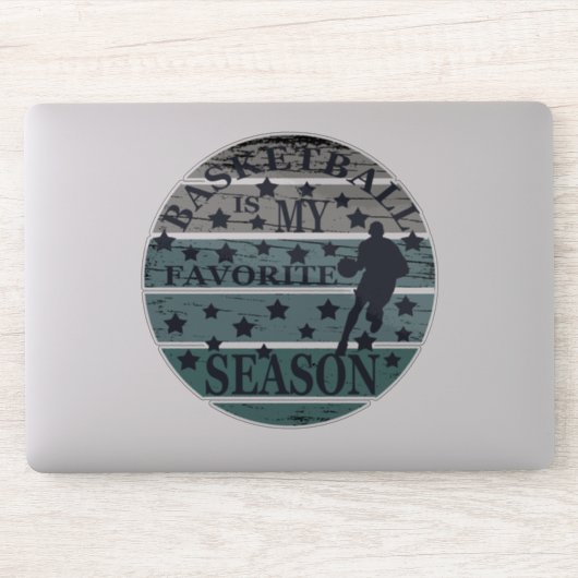 Basketbal is mijn favoriete seizoen  stijl sticker (Computer)