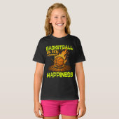 Basketbal is mijn geluk t-shirt (Voorkant volledig)