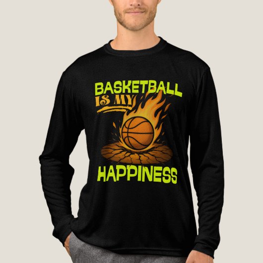 Basketbal is mijn geluk Tri-Blend shirt (Voorkant volledig)