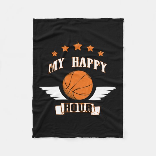 Basketbal is mijn happy hour fleece deken (Voorkant)