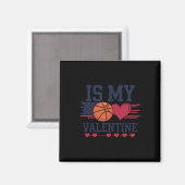 Basketbal is mijn hart op de Valentijnsdag Magneet (Voorkant / Achterkant)