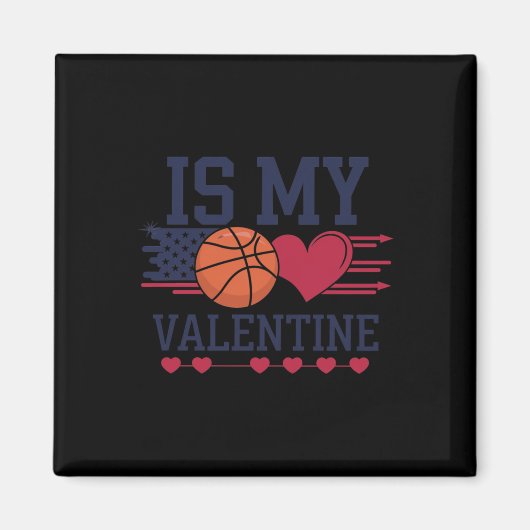 Basketbal is mijn hart op de Valentijnsdag Magneet (Voorkant)