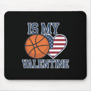 Basketbal is mijn hart op de Valentijnsdag Muismat