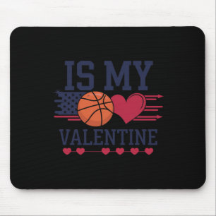 Basketbal is mijn hart op de Valentijnsdag Muismat