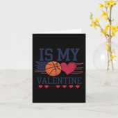 Basketbal is mijn hart op Valentijnsdag  Kaart (Gele Bloem)