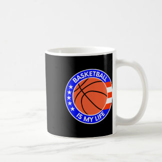 Basketbal is mijn leven is de Amerikaanse vlag Koffiemok