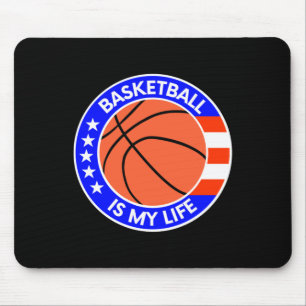 Basketbal is mijn leven is de Amerikaanse vlag Muismat