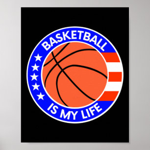 Basketbal is mijn leven is de Amerikaanse vlag Poster