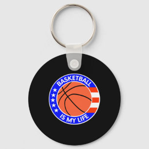 Basketbal is mijn leven is de Amerikaanse vlag Sleutelhanger