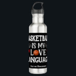 Basketbal is mijn liefde taal basketbal speler waterfles<br><div class="desc">Deze leuke "Basketbal is mijn liefdestaal" waterfles is perfect voor iedereen die van basketbal houdt. Voeg een naam toe aan de onderkant en je zult er zeker van zijn dat je deze niet verliest bij een spel.</div>