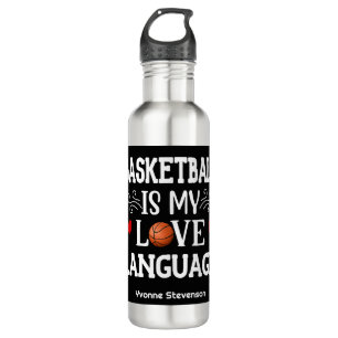 Basketbal is mijn liefde taal basketbal speler waterfles