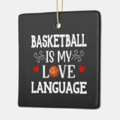 Basketbal is mijn liefdestaal Kerstmis Keramisch Ornament (Links)
