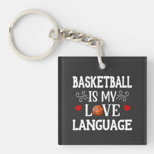Basketbal is mijn liefdestaal Schattige basketbal Sleutelhanger