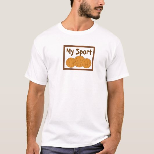 Basketbal is mijn sport t-shirt (Voorkant)