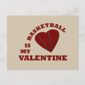 Basketbal is mijn valentijn met rode hartbal feestdagenkaart (Voorkant)