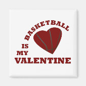 Basketbal is mijn valentijn met rood hart magneet (Voorkant)