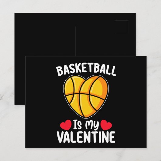 Basketbal is mijn Valentijnsdag sport Briefkaart (Voorkant / Achterkant)