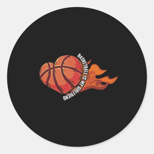 Basketbal is mijn Vriendin Ball Game Hoops Spelen Ronde Sticker (Voorkant)